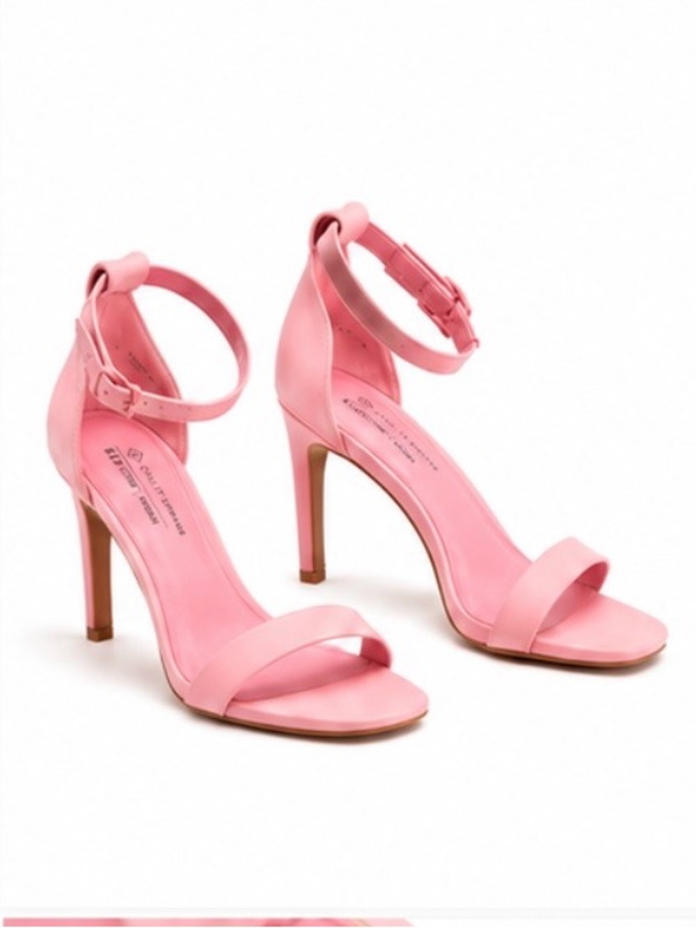 Call It Spring Pink Ankle Strap Sandals/Vegan/ Size 8 NWOT